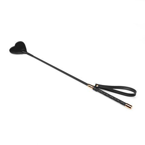 Шльопалка-сердечко Liebe Seele Black Organosilicon Riding Crop, екошкіра SO9490 фото