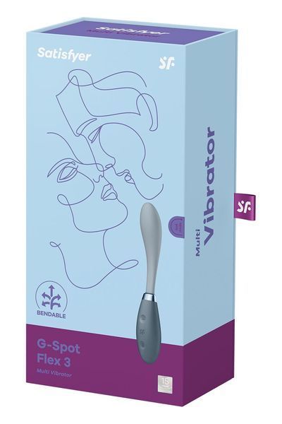 Вібратор Satisfyer G-Spot Flex 3 Grey, гнучкий стовбур із фіксацією положення SO6727 фото