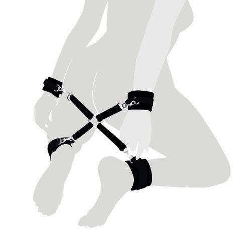 Хрестовина з натуральної шкіри Art of Sex &ndash; 4 Way Connector, чорний SO7480 фото
