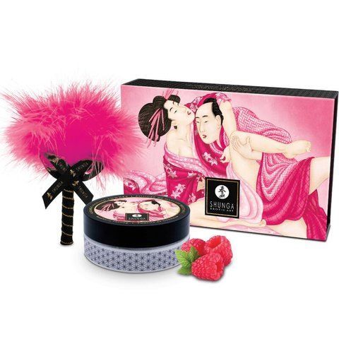 Смачна пудра для оральних пестощів Shunga Body Powder Raspberry feeling, 75 г, аромат малини SX0588 фото